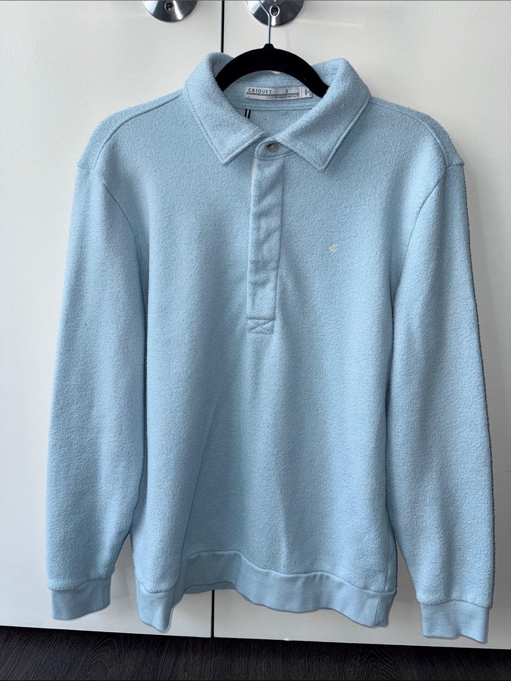 Criquet Collared Terry Fleece Sweatshirt - Icy Blue